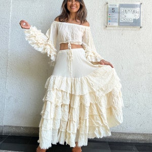 Boho 2 Piece Set in Skirtmaternity Top and Skirt Set for - Etsy