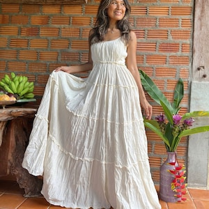 Bohemian Wedding Dress/Off White Wedding Dress/ Boho Wedding Dress/Maxi Wedding Dress/ Summer Maxi Dress/Resort wear/Maternity maxi dress.