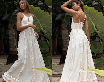 cream maxi dress