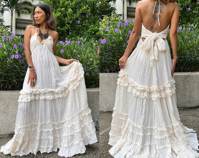 Boho Wedding Dress/deep V Neck Wedding Dress/maternity for - Etsy