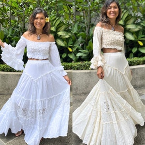 White Two Piece Outfit Wedding Etsy Hong Kong