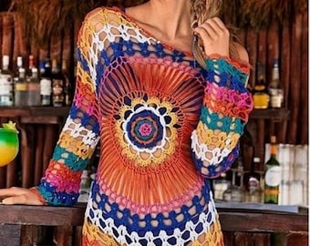 michael-kors crocheted-cotton dress Michael Kors Women's Embellished Faux Crochet Short-Sleeve Dress