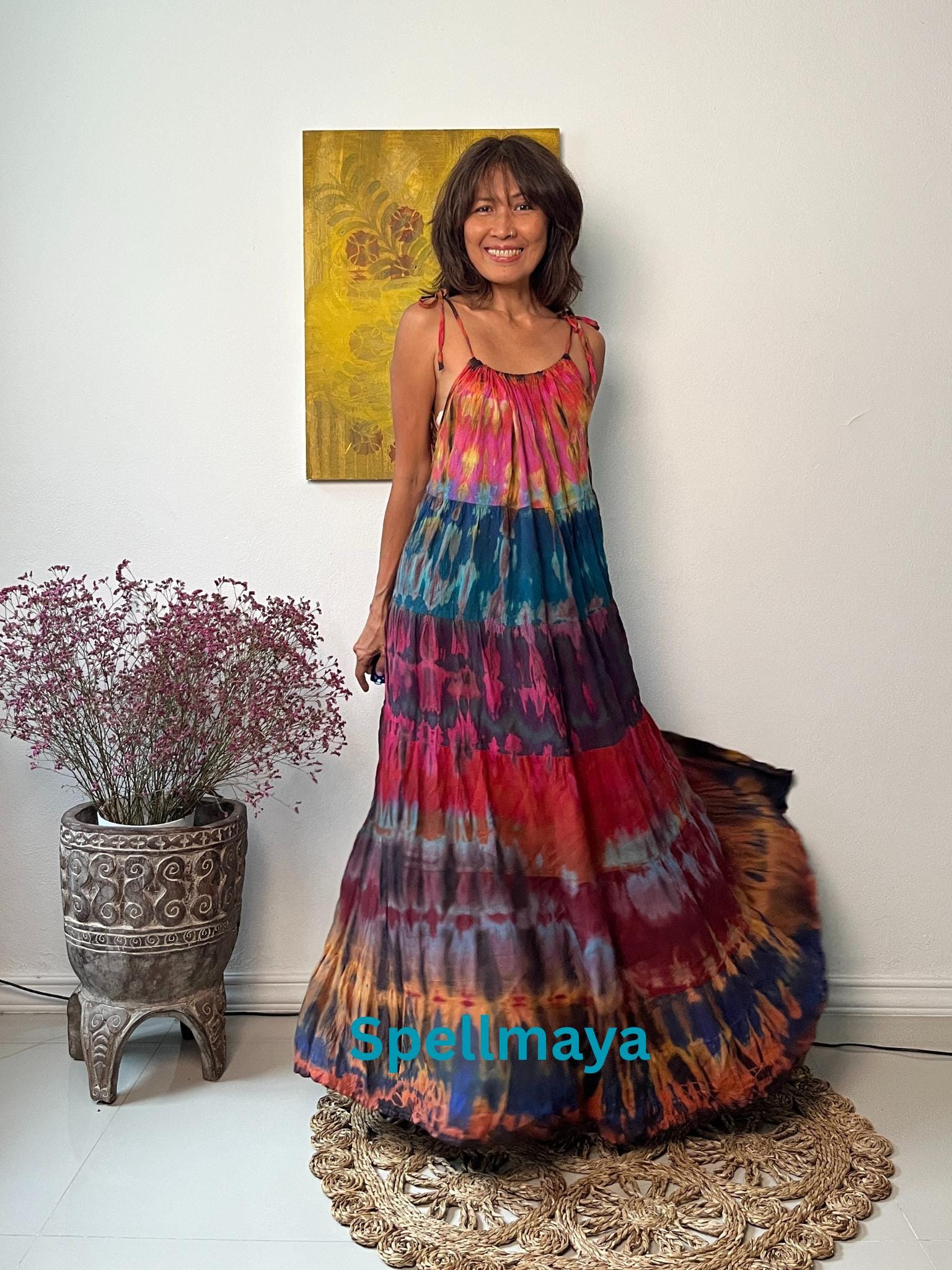 Long Dress Maxi Tie Dye Boho Dress Boho Tied Tie Dye Maxi Dress,maternity  Tie Dye Dress, Festival Tie Dye Dress,beach Tie Dye Dress,hippie Tie Dye  Dress,rayon Tie Dye Ireland