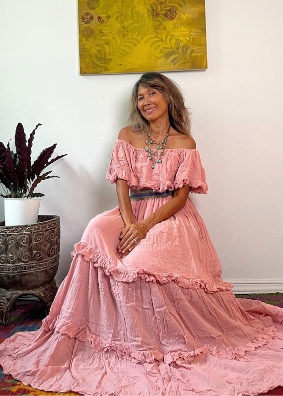 white christmas dresses Taupe Floral Off Shoulder Long Sleeve Maternity Maxi Dress – PinkBlush main image 0