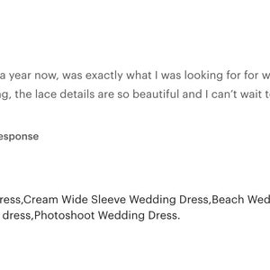Boho Wedding Dress,Cream Wide Sleeve Wedding Dress,Beach Wedding Dress,Maternity for Photoshoot Maxi dress,Photoshoot Wedding Dress. image 8