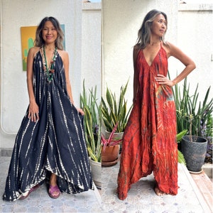 Boho High Low Tie Dye Maxi Dress,Hippie Tie Dye Dress,Deep V Neck tie dye Dress,Backless tie dye dress,Open back tie dye dress,Beach dress.