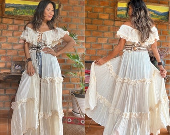 Hollow Lace up Cardigan, Boho Kimono Duster, Boho off Shoulder