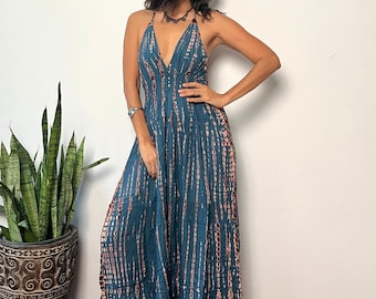 Boho Tie Dye Maxi Dress,,Maternity maxi dress,Rayon tie dye dress,Festival tie dye dress,Hippie tie dye dress,Backless Tie dye maxi dress.