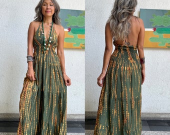 Boho Tie Dye Maxi Dress,,Maternity maxi dress,Rayon tie dye dress,Festival tie dye dress,Hippie tie dye dress,Backless Tie dye maxi dress.