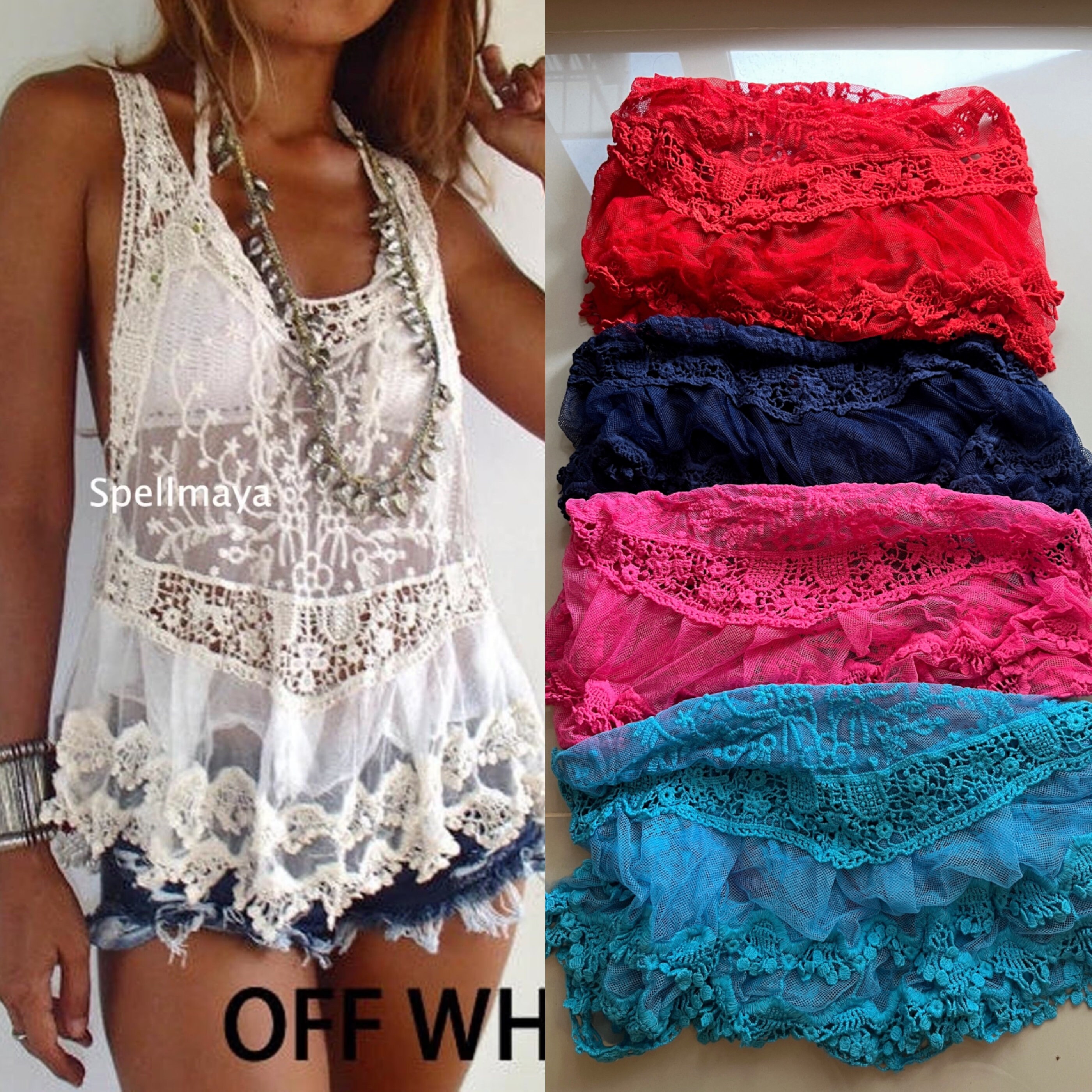 Sheer Lace Tank Top /boho Lace Top/ Romantic Lace Top/swim Sheer Lace Tank Top /boho Lace Top/ Romantic Lace Top/swim