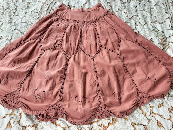 Vintage Patchwork Skirt,Bohemian Crochet Skirt,Hip