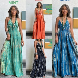 Boho Tie Dye Maxi Dress,,Maternity maxi dress,Rayon tie dye dress,Festival tie dye dress,Hippie tie dye dress,Backless Tie dye maxi dress.