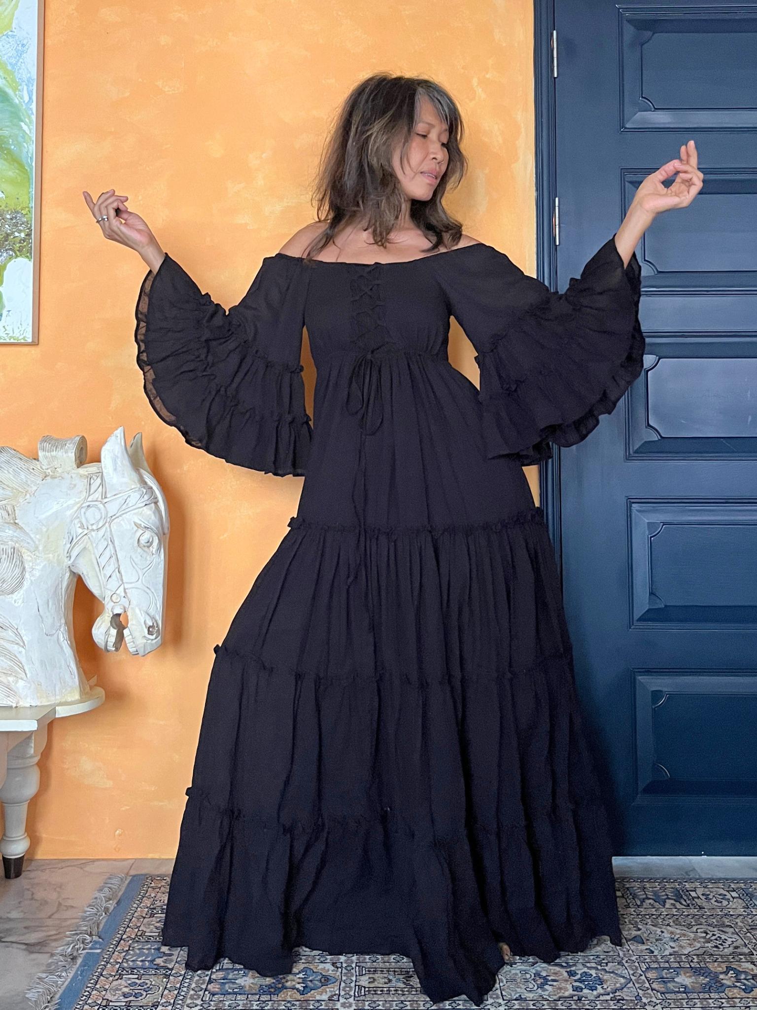 Black Boho Maxi Dress