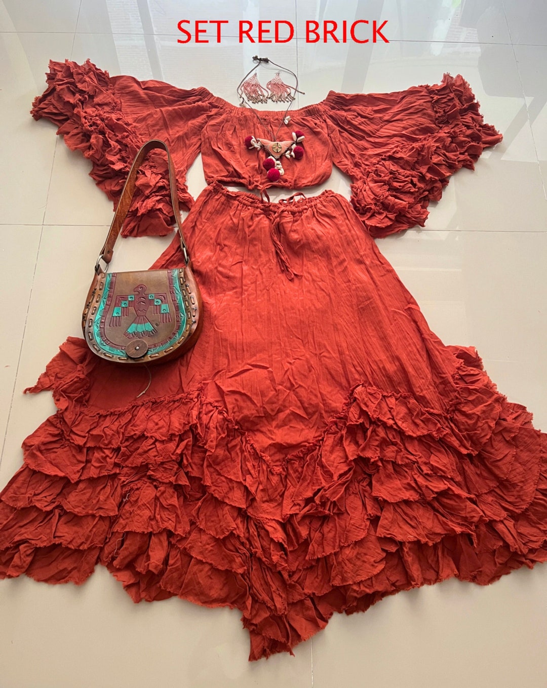 Buy Boho Piece Set ,maternity Top and Skirt Set for Photoshoot
