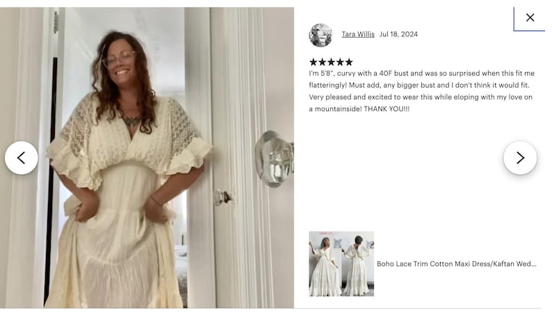 Boho Lace Trim Cotton Maxi Dress/Kaftan Cream Wedding Dress/ Boho Wedding Dress/Ruffle Maxi Dress/Romantic Vintage Style, Flowy Long Dress. image 13