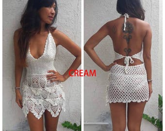 Handmade crochet dress, boho dress,beach dress 11 colors.