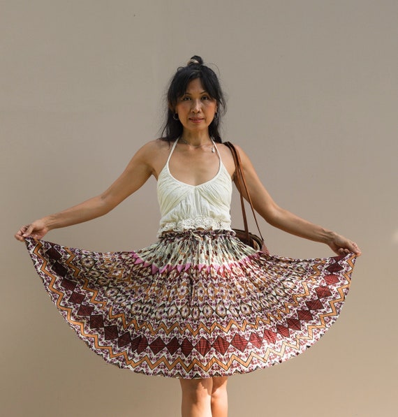 Vintage Indian Gauze cotton skirt/Boho Indian Gauz