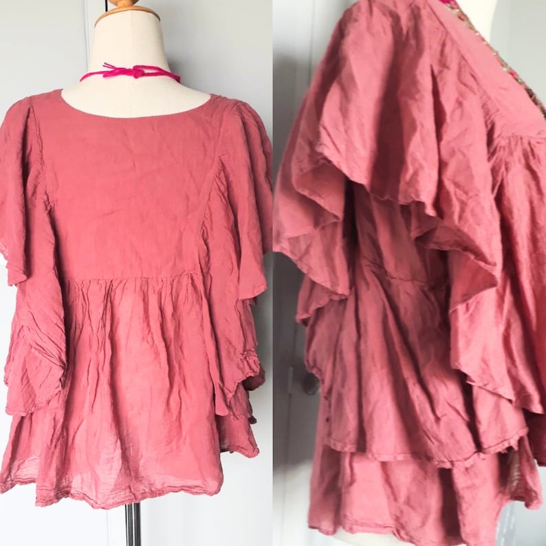 Handmade Cotton Dye Blouse 10 colorsBohemian raw cotton BlouseHippie Light Weight topBeach cotton blouseEveryday Summer cotton blouse