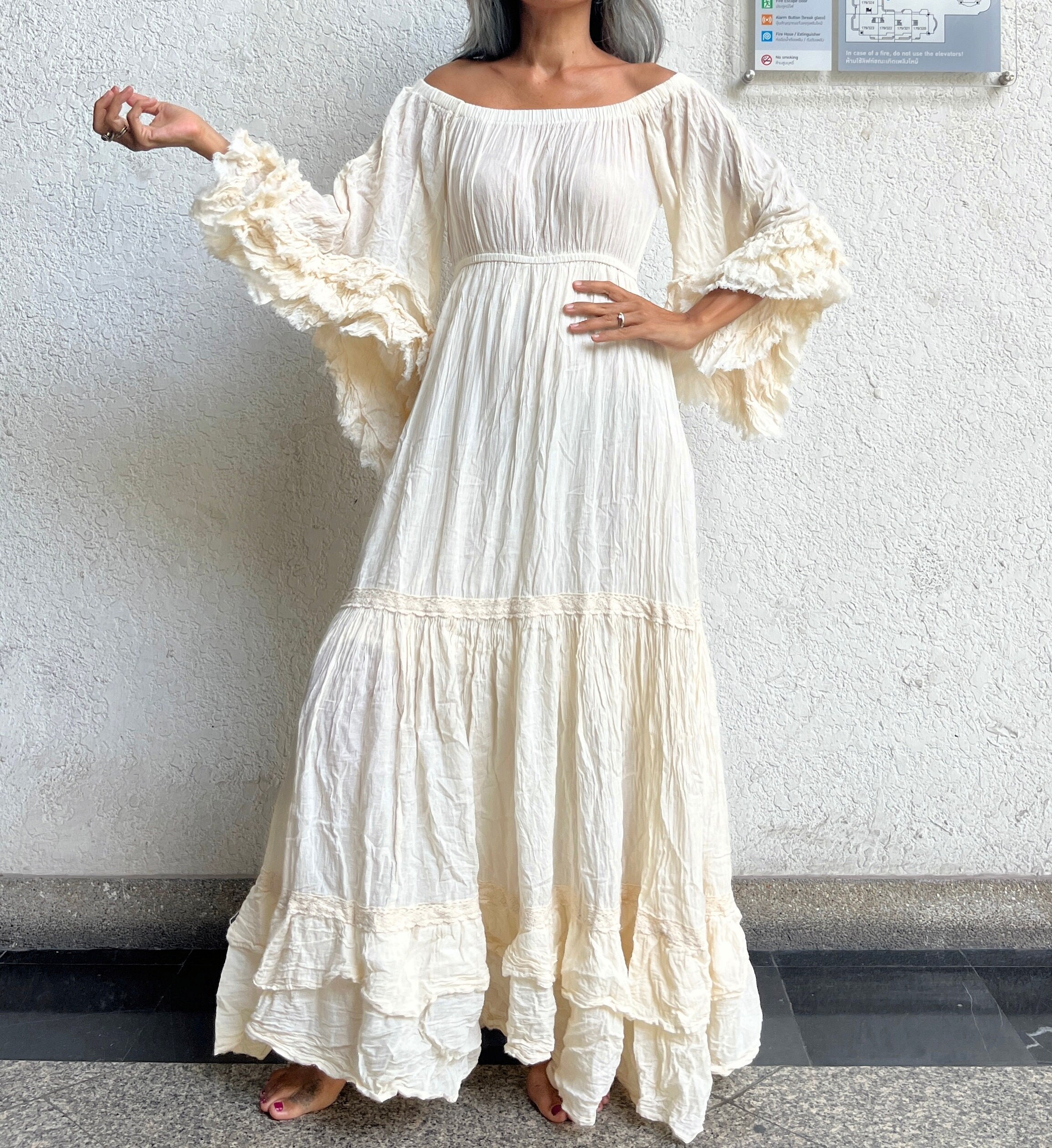 mame kurogouchi レース 刺繍 カラー ドレス ベージュ 