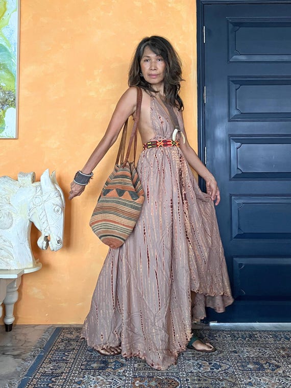bohemian hippie maxi dress Ibiza Boho Hippie Summer Maxi Flower Dress Made With Hand Block Cotton