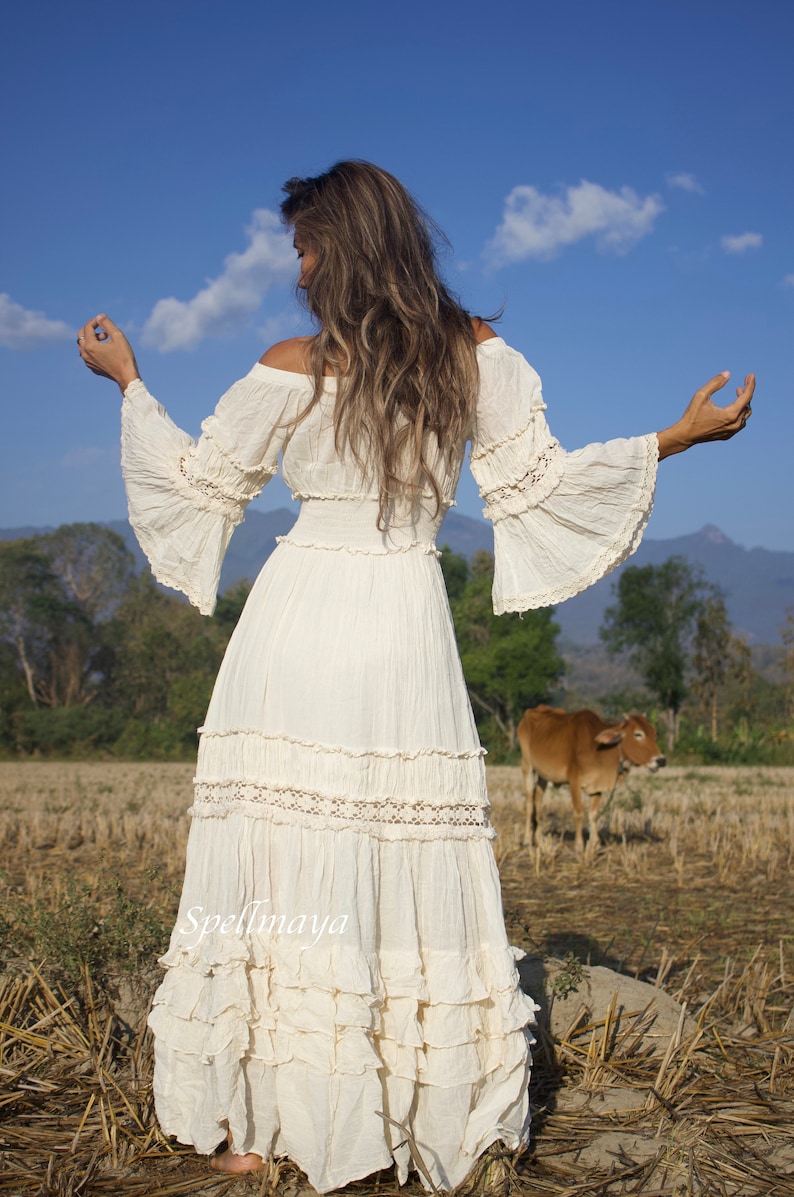 Boho Collage Off-Shoulder Maxi Dress main image 0