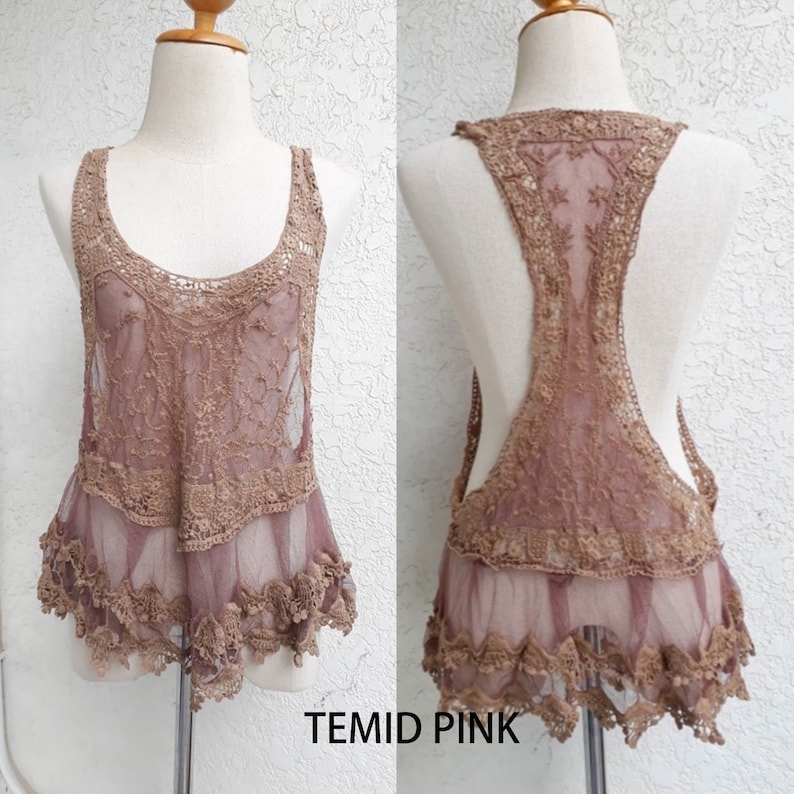 Sheer Lace Tank Top /boho Lace Top/ Romantic Lace Top/swim Etsy