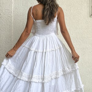 Momsmood White spaghetti strap Boho Maternity Photoshoot Dress
