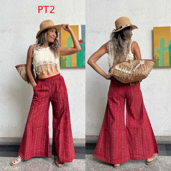 Boho Hippie Corduroy Bell Bottom Leisure Pants. Winter Long