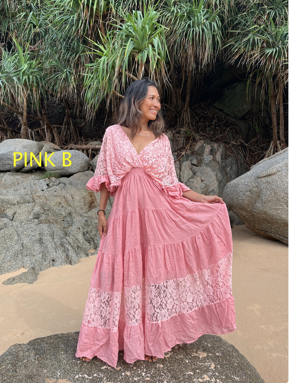 Boho Lace Trim Cotton Maxi Dress/kaftan Wedding Dress/ruffle Maxi Dress/resort  Wear/vacation Maxi Dress,yellow Lace Trim Dress. - Etsy