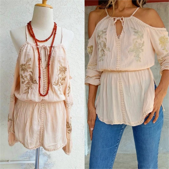 Boho Off Shoulder Blouse/Sexy Romantic women's blo