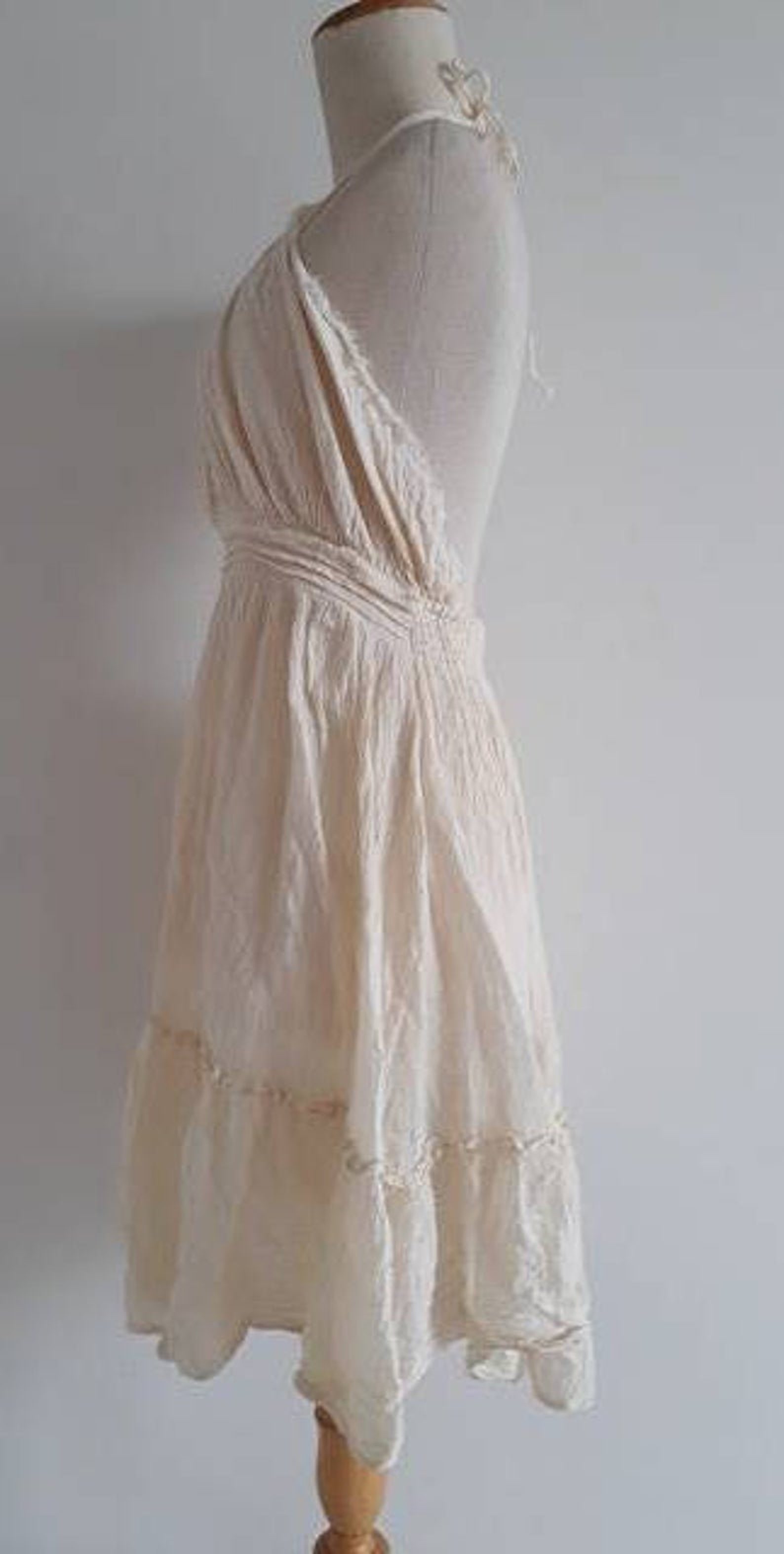 White Ethnic Print Boho Button Tiered Mini Dress main image 0