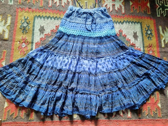 Vintage Gauze Indian Dress/Boho Gauze Indian Skirt