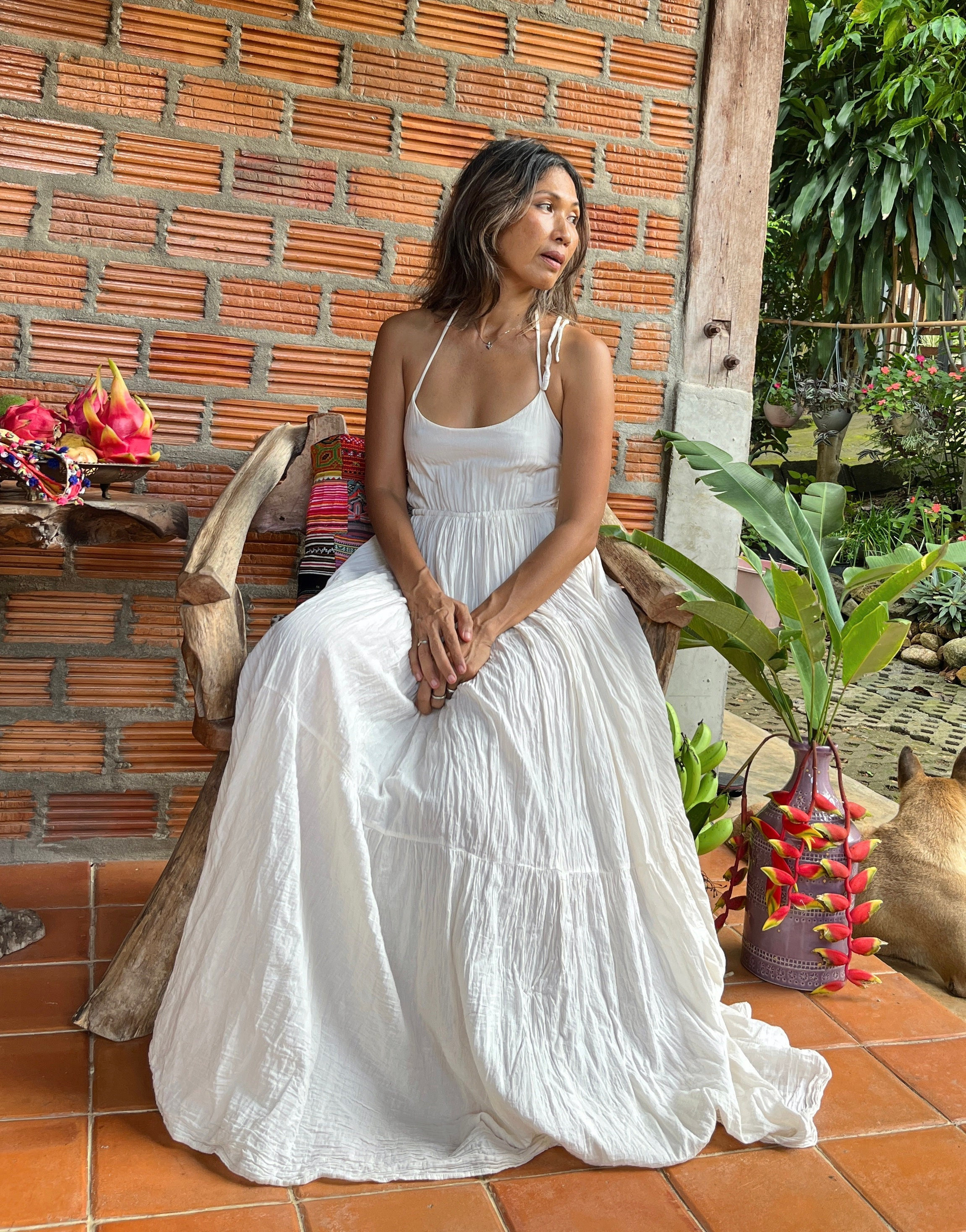 Handmade Boho Cotton Open Back Maxi Dress,backless Maxi Dress  