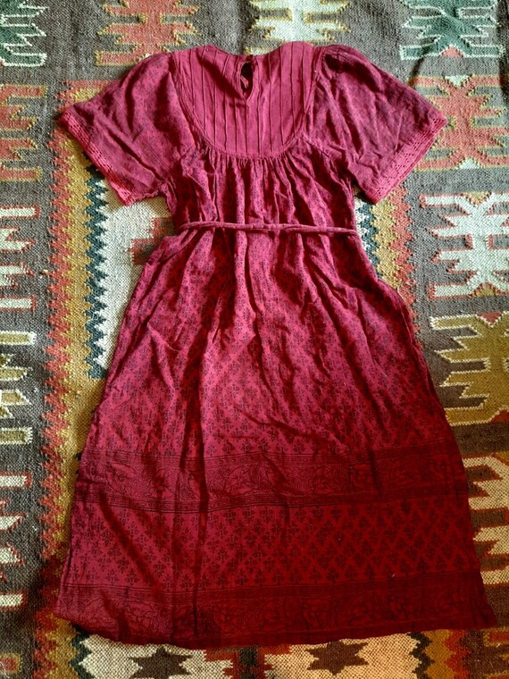 Vintage 70s Indian Dress Maxi Dress, Indian Cotton