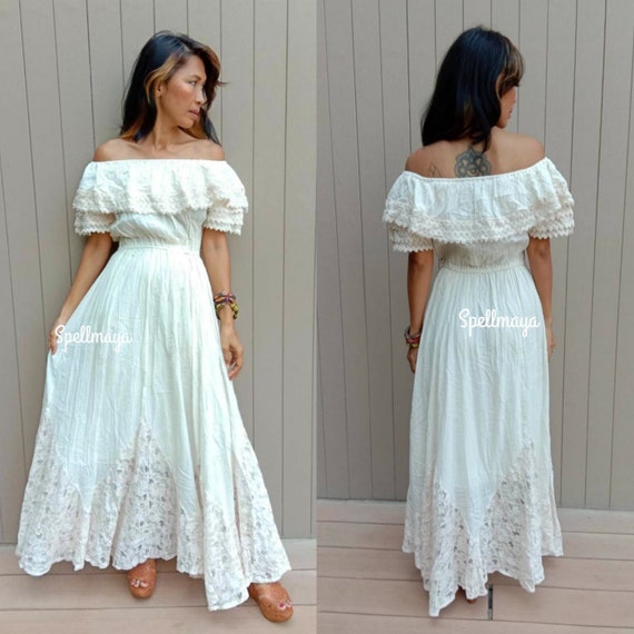 Bohemian Wedding Dress Mexican Maxi Dress Spanish Style Etsy