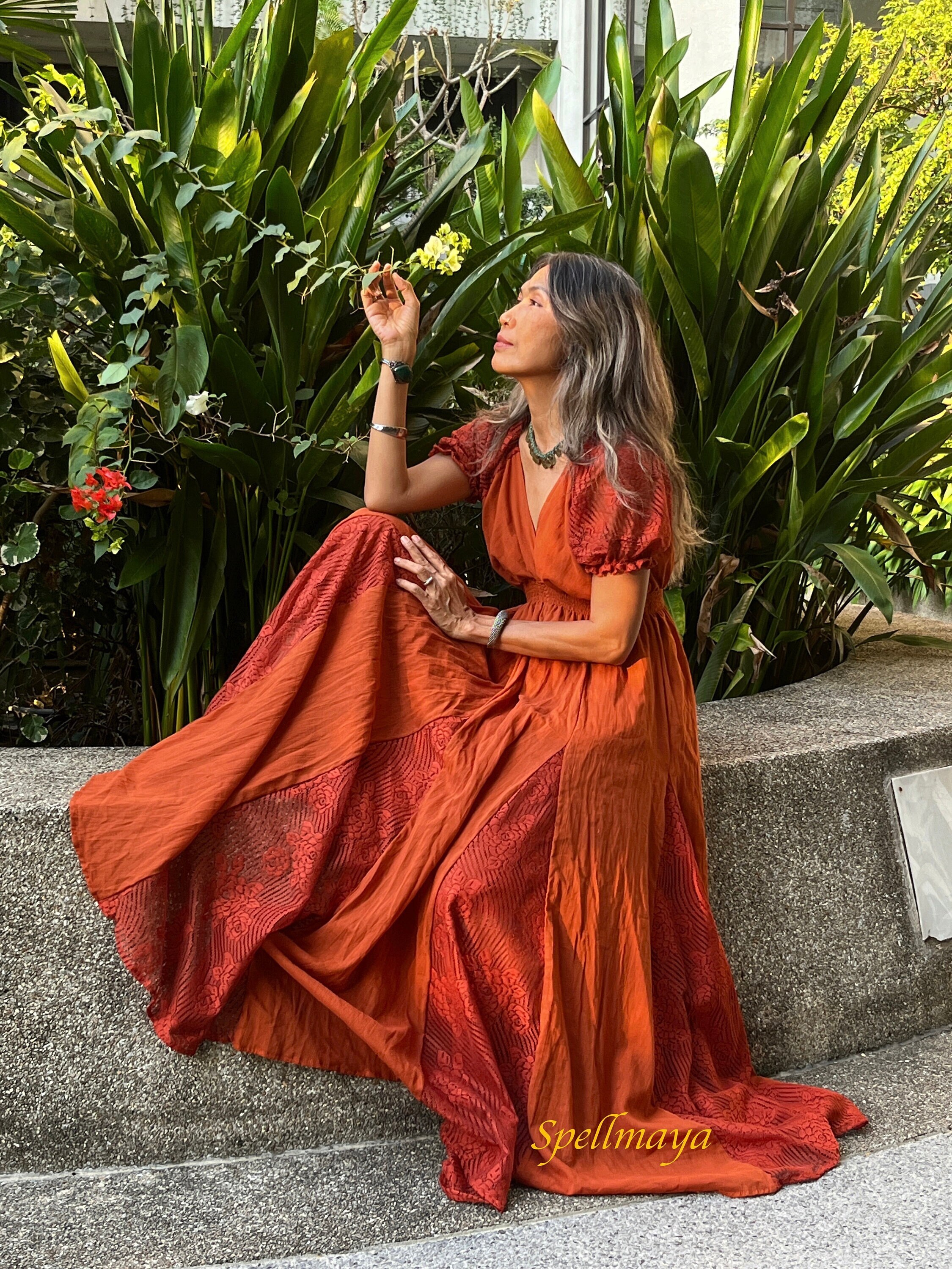 fitted lace wedding dress Orange Colorblock Fitted Maternity Maxi Dress – PinkBlush main image 0