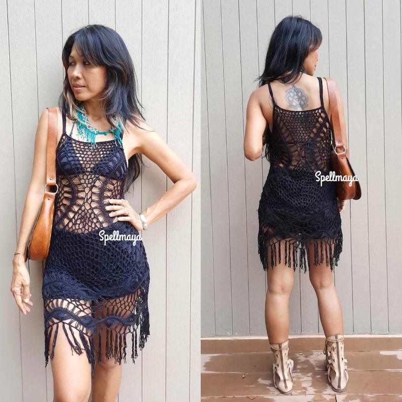 Midnight Spark Crochet Dress
