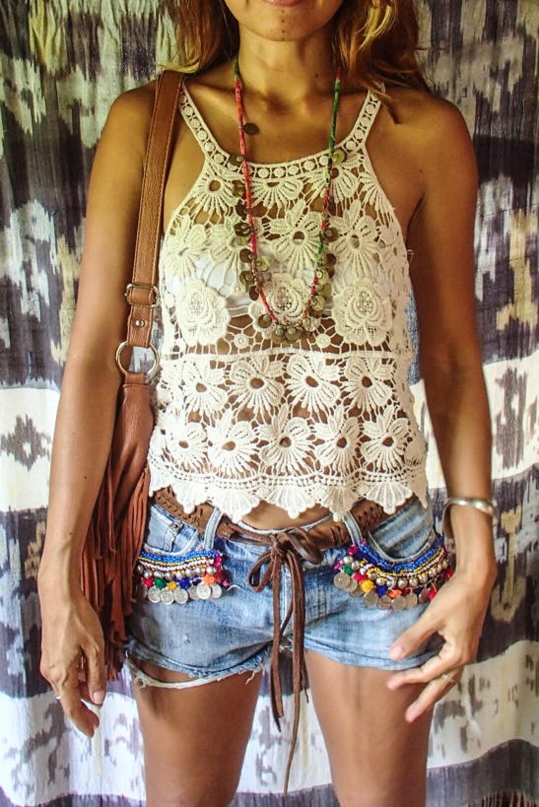 Bohemian Flora Lace Top/boho Lace Blouse/lace Tank Top/beach - Etsy