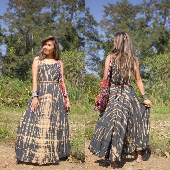 bohemian tie dye maxi dress