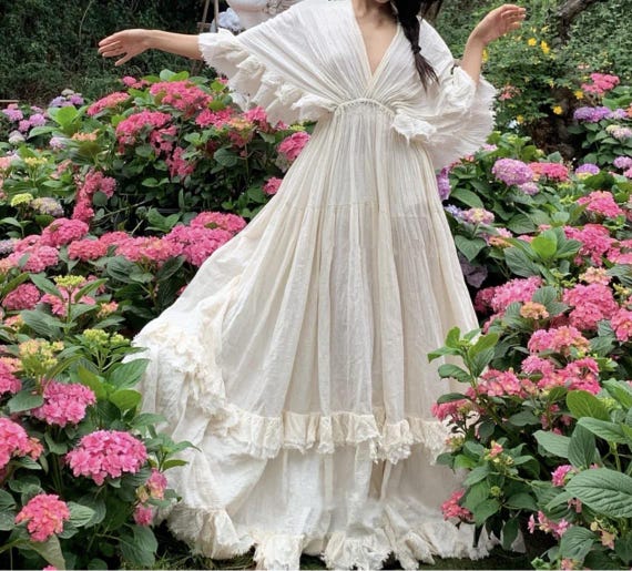 chinese dress ladies Cream Boho Spaghetti Strap Dress main image 1