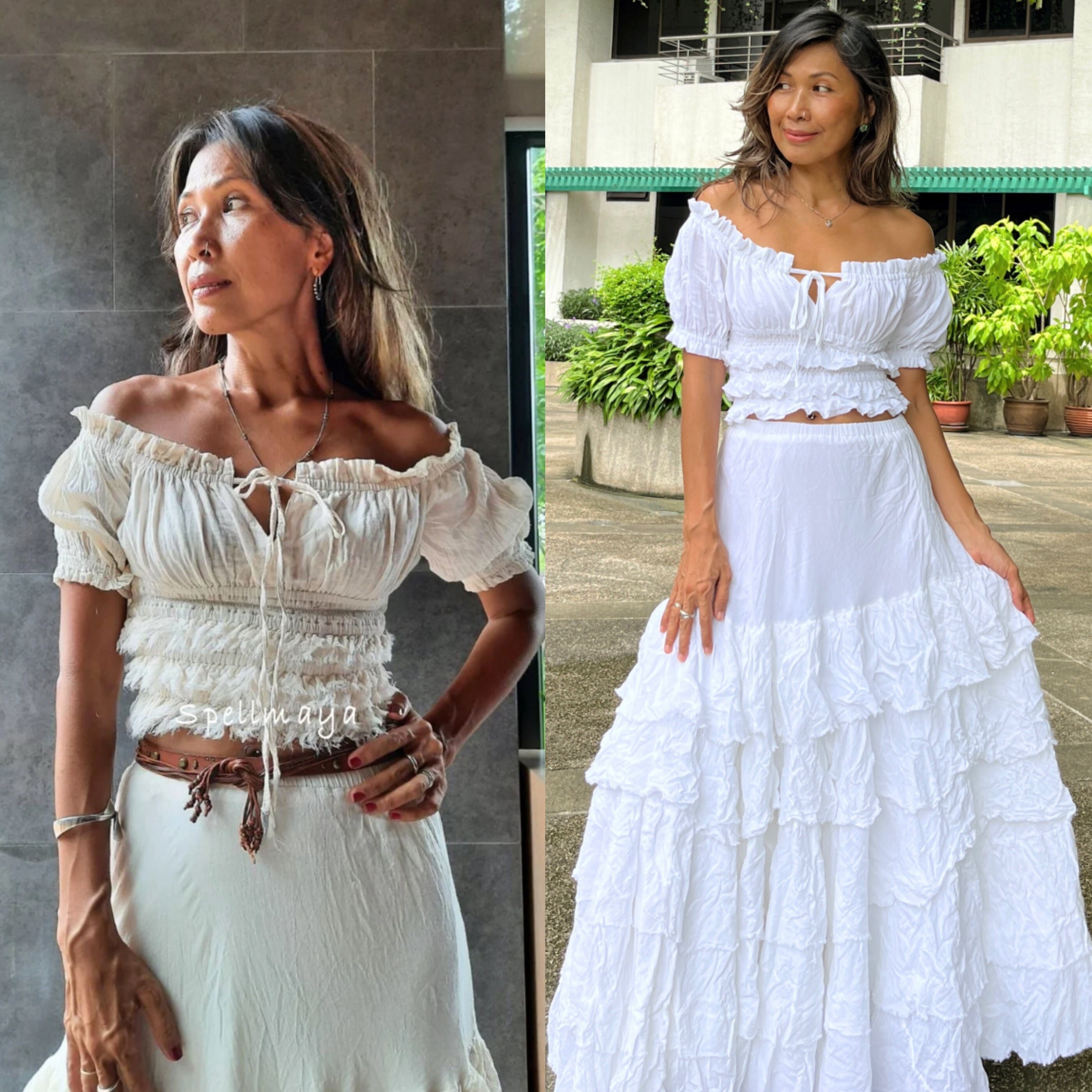 boho cold shoulder tops