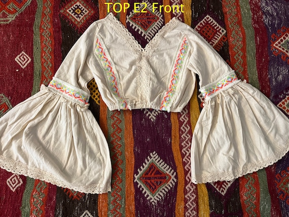 Bohemian cotton crop top,Boho Buffy Sleeve Blouse,Gypsy cotton lace trim blouse,Long sleeve blouse,Beach top,cute top,summer cotton top.