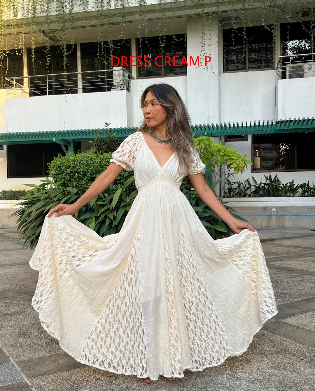 Boho Lace Trim Maxi Dress/maternity Wedding Dress/off Shoulder