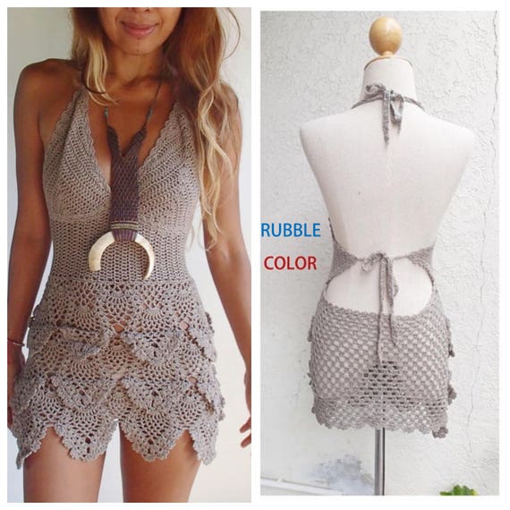bohemian crochet dress