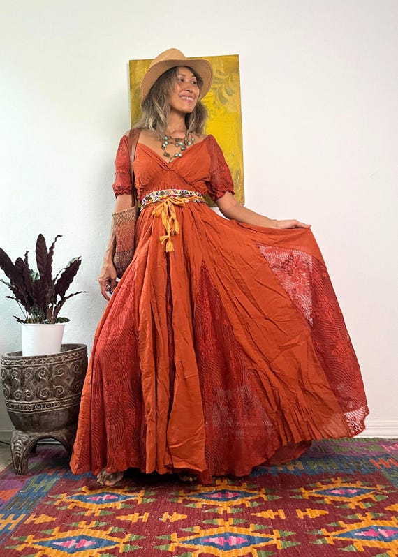Sheer Lace Trim Maxi Dress/Maternity Wedding Dress/Off shoulder Maxi Dress/Maternity for Photoshoot dress,Orange lace trim maxi dress.