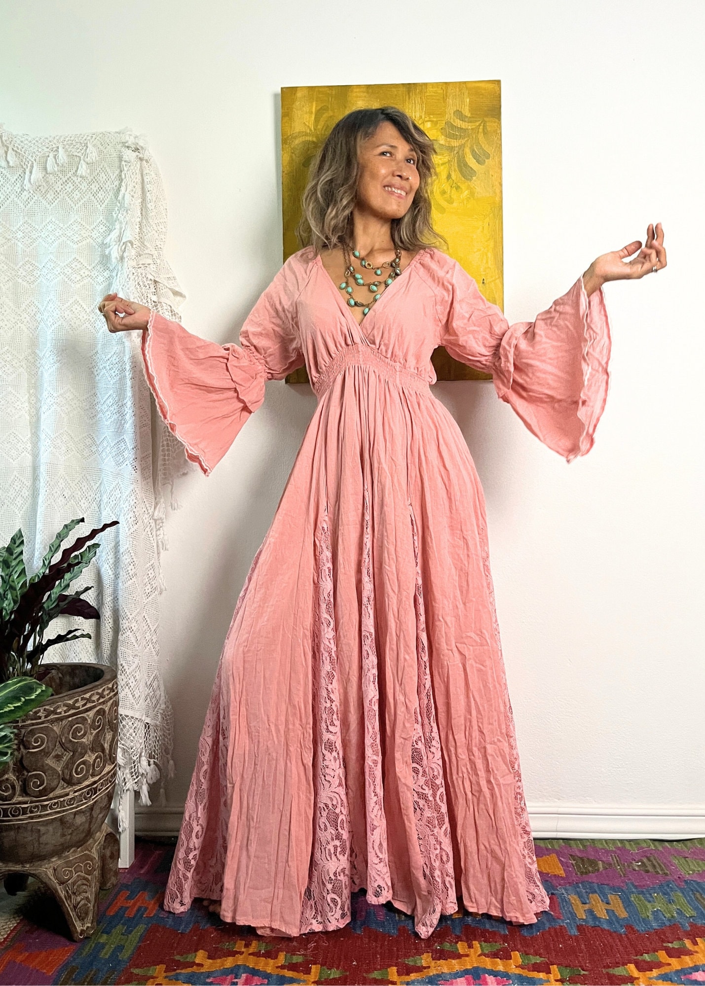 boho maternity maxi dress Blush Pale Pink Off Shoulder Ball Gown Lace Formal Prom Dresses Girls –  Siaoryne main image 0