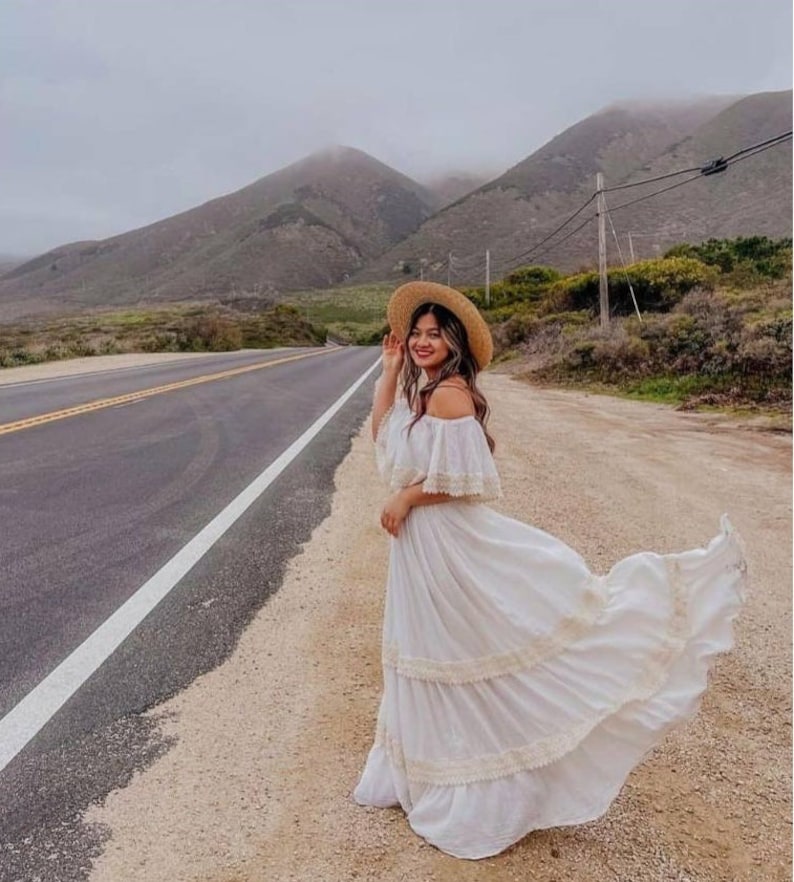 Bohemian Wedding Dress, Off the Shoulder maxi dress,Plus size maxi dress/Beach Maxi Dress/Long summer maxi dress,Gown Dress,Maternity dress. 