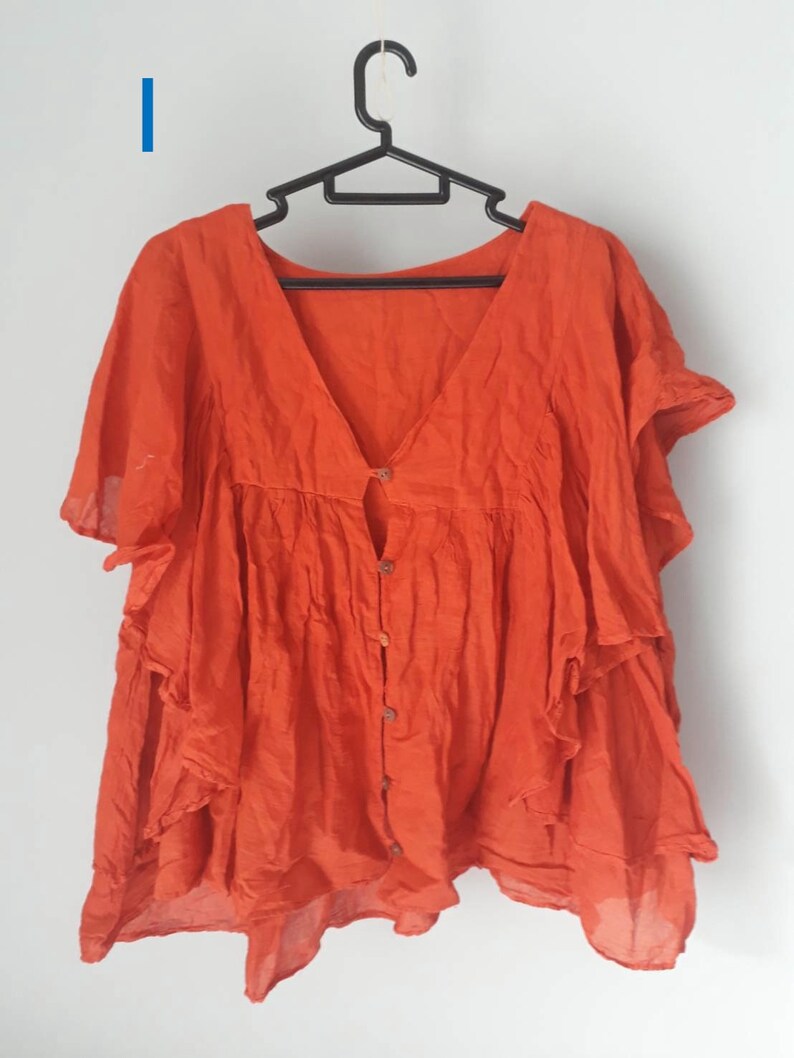 Handmade Cotton Dye Blouse 10 colorsBohemian raw cotton BlouseHippie Light Weight topBeach cotton blouseEveryday Summer cotton blouse