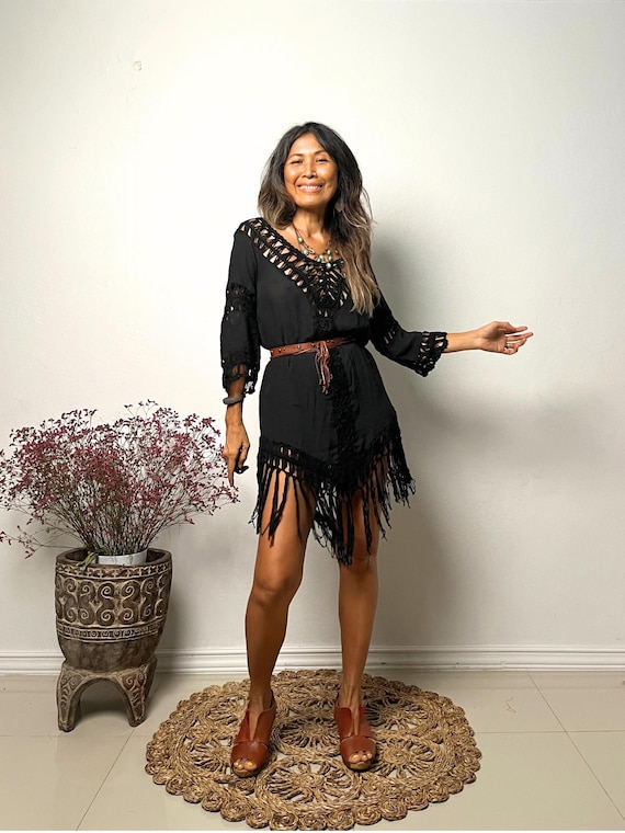 fringe crochet dress Crochet Gypsy Dress