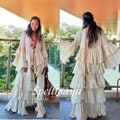 Handmade Boho  Maxi tired Ruffled  Duster Kimono,Boho Ruffled Long Jacket, Boho Wedding Cardigan,Maternity photoshoot Ruffled Kimono. Kimono product logo